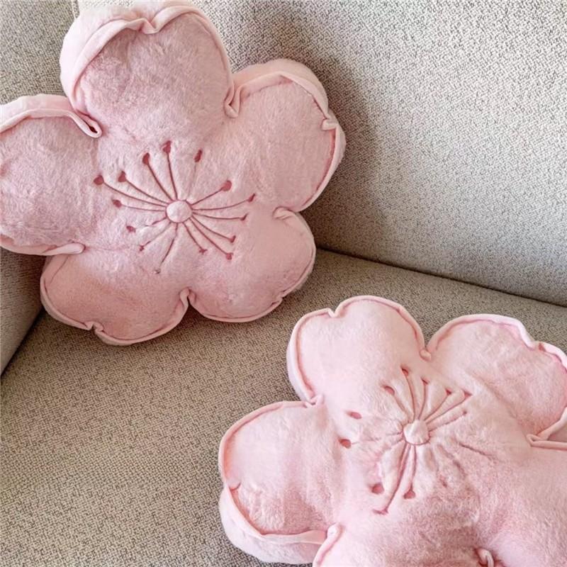 Blumiges Sakura Dekor Kissen mit Polyesterbezug für Wohnzimmer Couch und Nachttisch