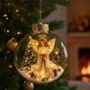 Palla di Natale Luminosa da 10 cm Sfera Trasparente Ornamento Luminoso Babbo Natale Ciondolo per Albero Decorazione Festiva per Casa Finestra Xmas Regalo