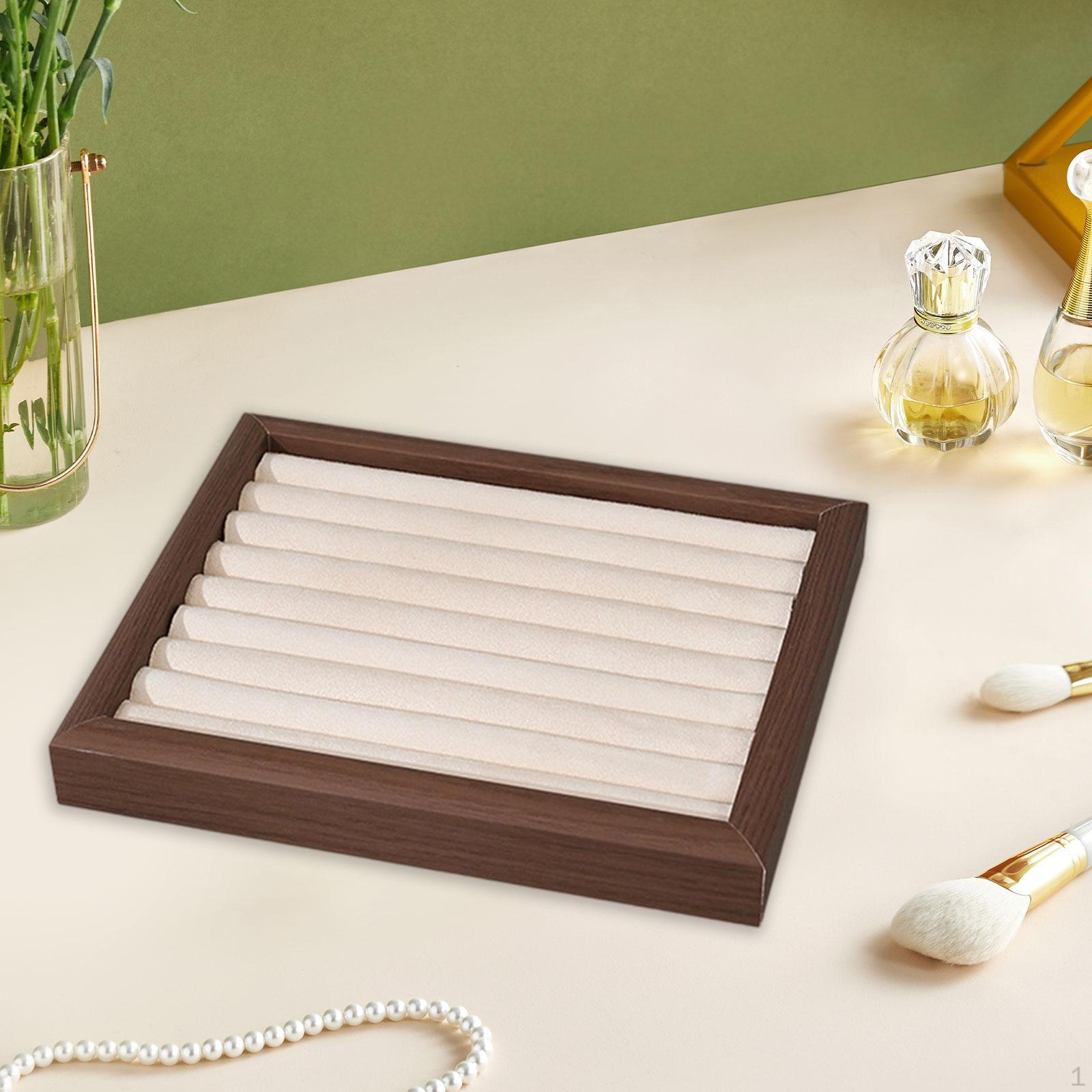 

Display Stand, Jewelry Tray, Velvet Earring Holder, Storage Organizer S бежевый