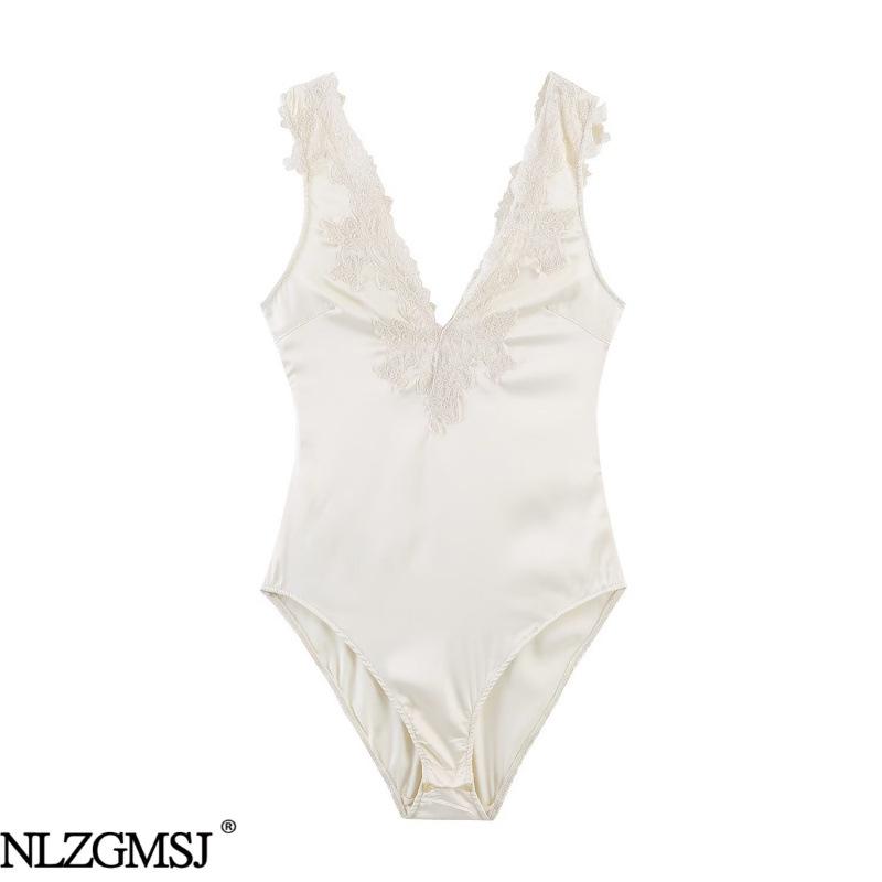 2026 Spring Lace Silk Satin Jumpsuit: European-American Style