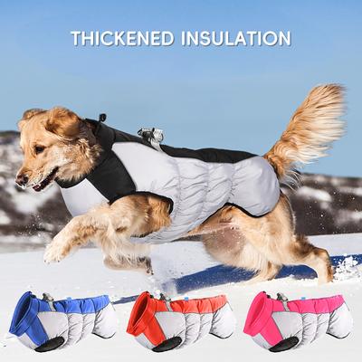 Haină Câine Caldă de Iarnă Jachetă Câine Reversibilă Jachetă Puf Câine Îmbrăcăminte Exterioară Câine pentru Câini Mari