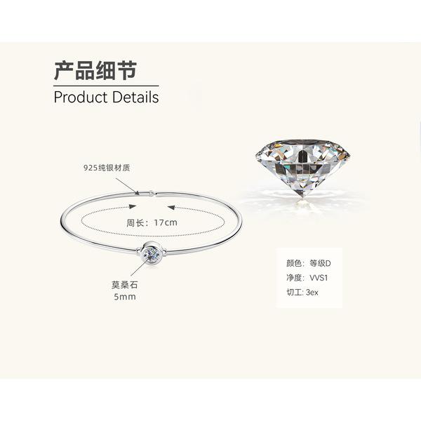 Silvere Glam 2025 Cross-border New Product Moissanite Bracelet Summer Flower Wristband For Women S925 Sterling Silver Jewelry