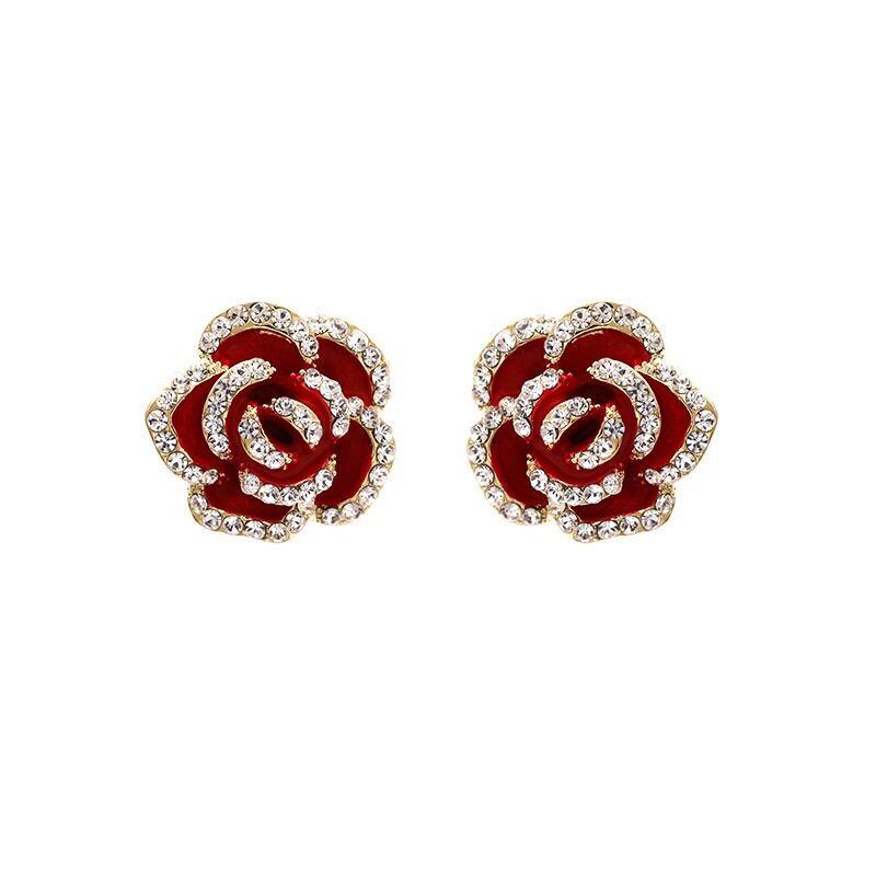 Elegant Red Rose Ladies' Earrings - Light Luxury, High-End Fashion, Versatile & Exquisite (2026 New Style)