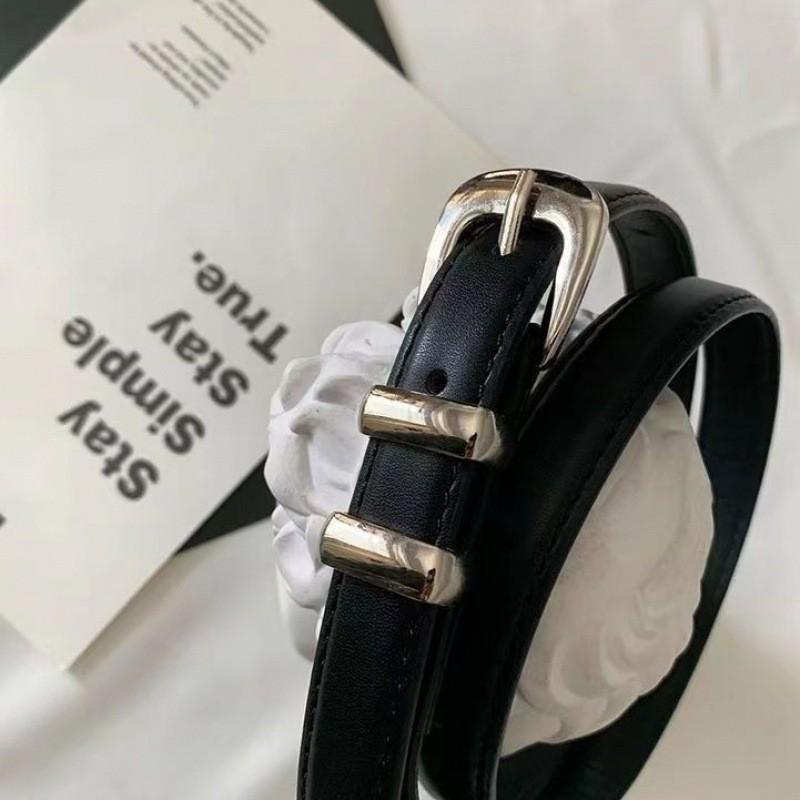 Chic Minimalist Womens Belt With Silver Metal Circle Buckle Perfect For Outfits