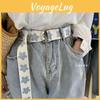 Elegant Canvas Double Ring Buckle Wide Pants Belt For Women And Men Perfect For Casual Outfits