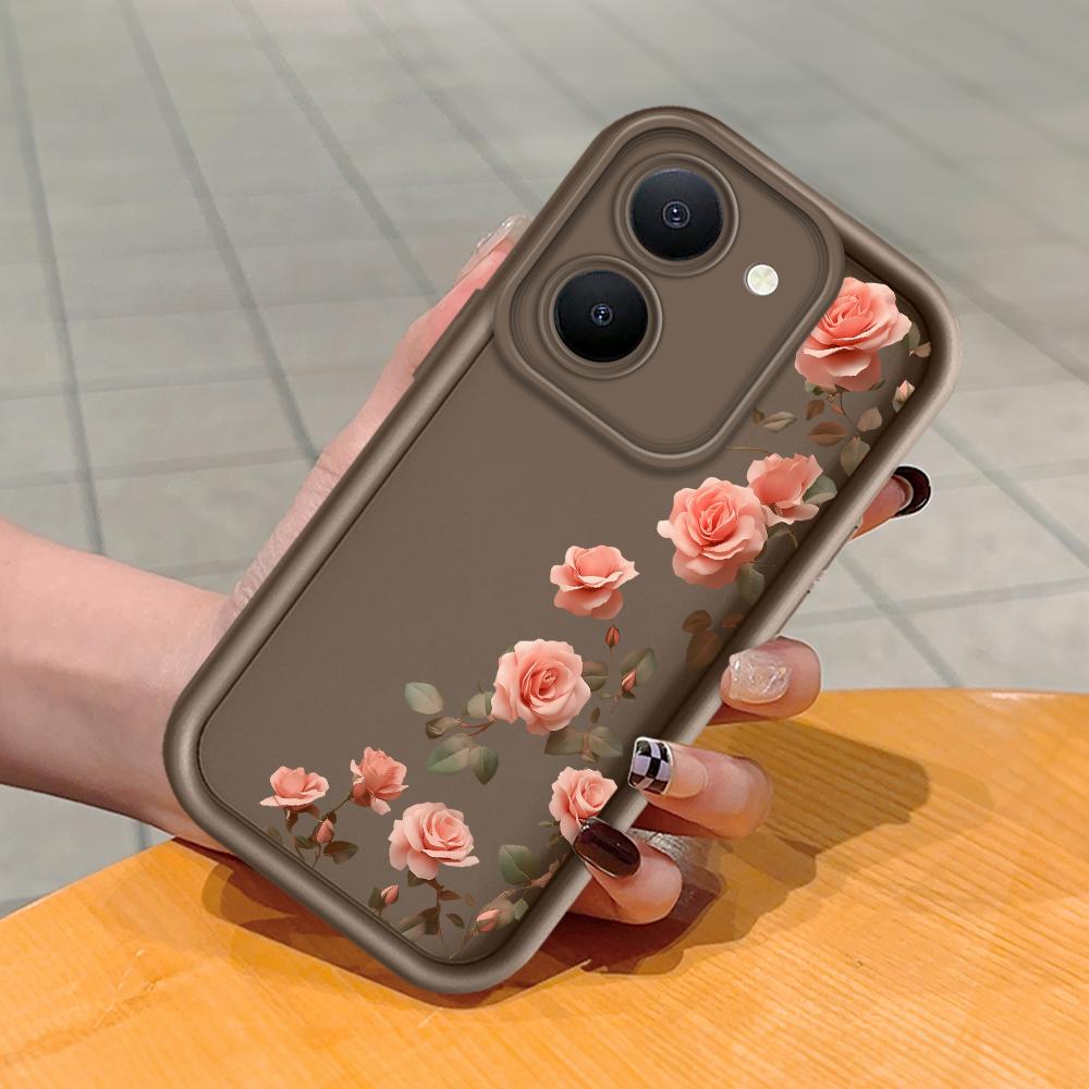 Yumuşak Silikon Kare Merdiven Baskı Desen Telefon Kılıfı Tam Kapak Kamera Darbeye Dayanıklı Koruma Kauçuk Kılıf Vivo için