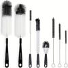 8 Boxed Wine Bottle Cleaning Brush Set - Long Handled Black Bottle Cleaner for Cleaning Narrow Wine/beer Bottles/thermos/jugs/sp