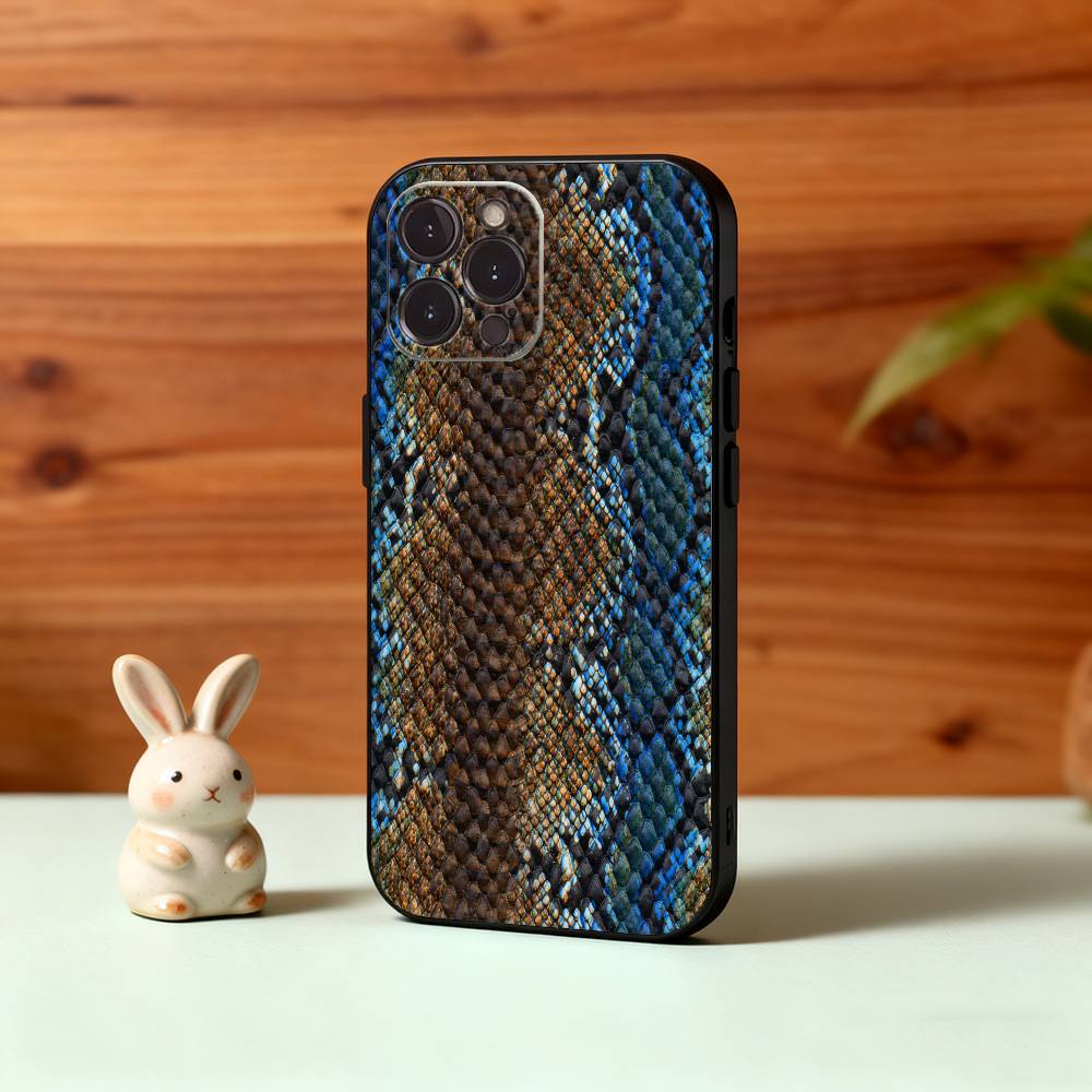 Snake Skin Pattern Phone Case For iPhone17,16,15,14,13,12,Plus,Pro Max, 5G Others Soft Black Cover