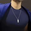 Rectangle Bar Pendants Necklaces for Men Stainless Steel Geometric Neckchain Minimalism Simplicity Collar Chain Jewelry for Him