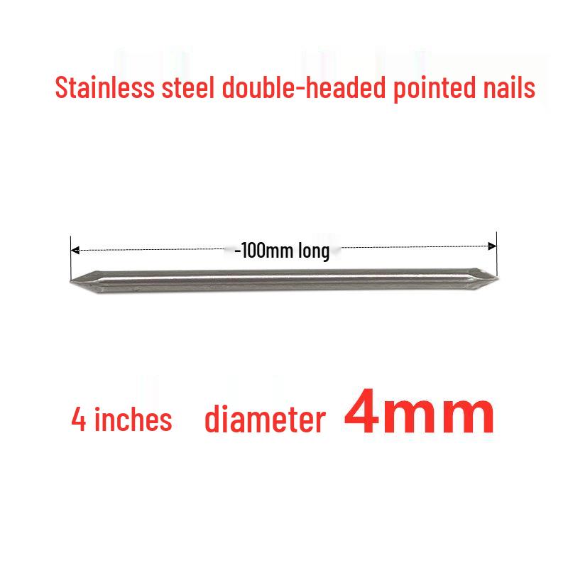 Stainless Steel Double-Headed and Pointed Round Nails, 1.2-4 inch, for Wood Board Connection and Splicing.