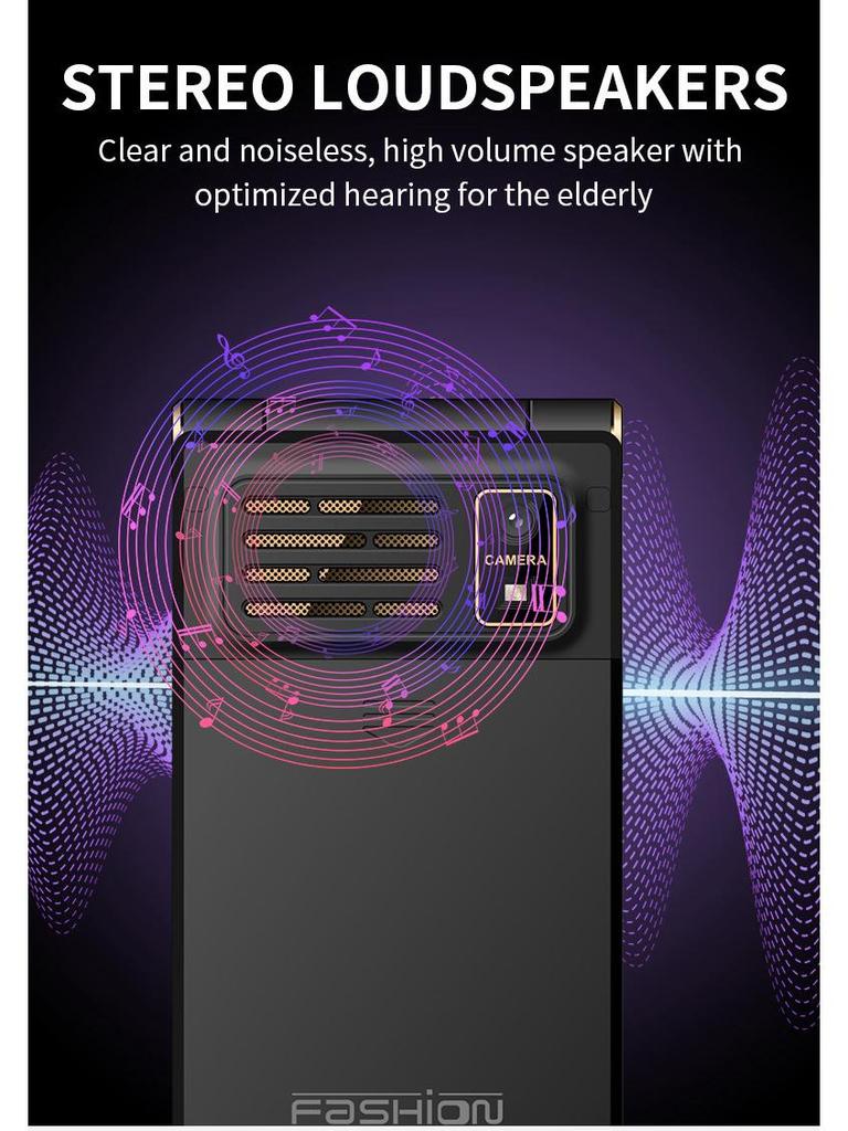 Cross-border M2-C Flip Phone for Seniors - Dual Screen, Large Font & Buttons, Long Standby, Multilingual