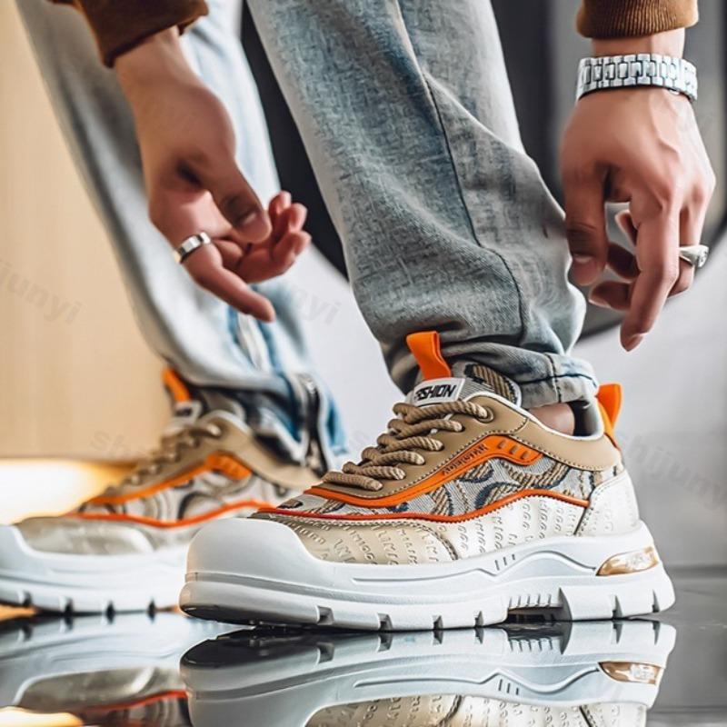 Fashion Low Top Sports Casual Shoes for Men 2025 New Summer Fashion Trend Mesh Breathable Thick Soled Shoes Comfortable Chunky sneakers