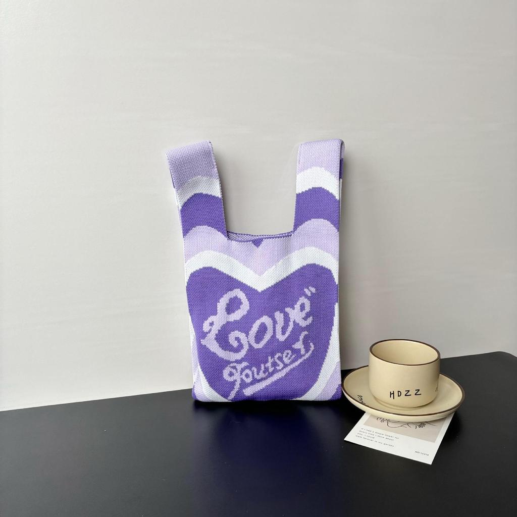 Knitted bag female animal tote bag cute souvenir snack bag versatile vest bag bucket woven gift bag