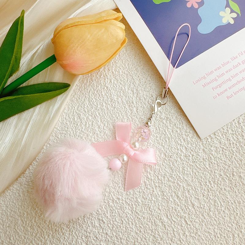 

Брелок с мультяшными шариками, симпатичный акриловый брелок, красочный бант, брелок с шариками для волос, украшения для рюкзака, аксессуары, подарки розовый