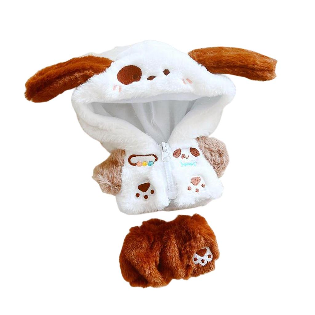 Doll Outfits, Zipper Coat Pants Set, Plush Doll Clothes Doll Dress up for 20 cm Plush Doll