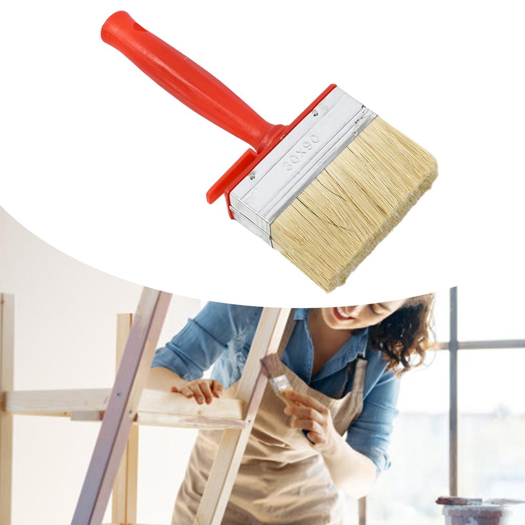 4Pieces Stain Applicators Set with Natural Bristles Ideal for Deck Terrace and Furniture Coating Projects Supplies