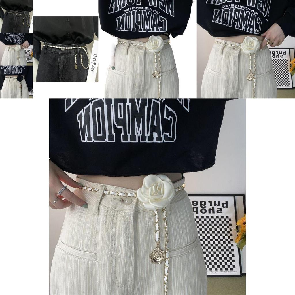Trendy Ins Style Women's Sweet Floral Waist Chain Belt For Elegant Dress Outfits