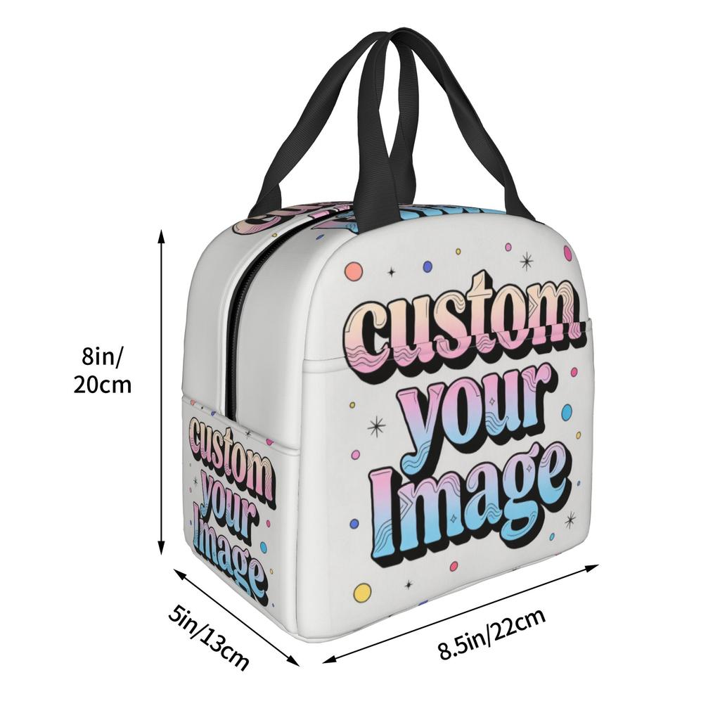 Custom Custom Your Photo Logo Text Lunch Bag Women Warm Cooler Insulated Lunch Boxes for School