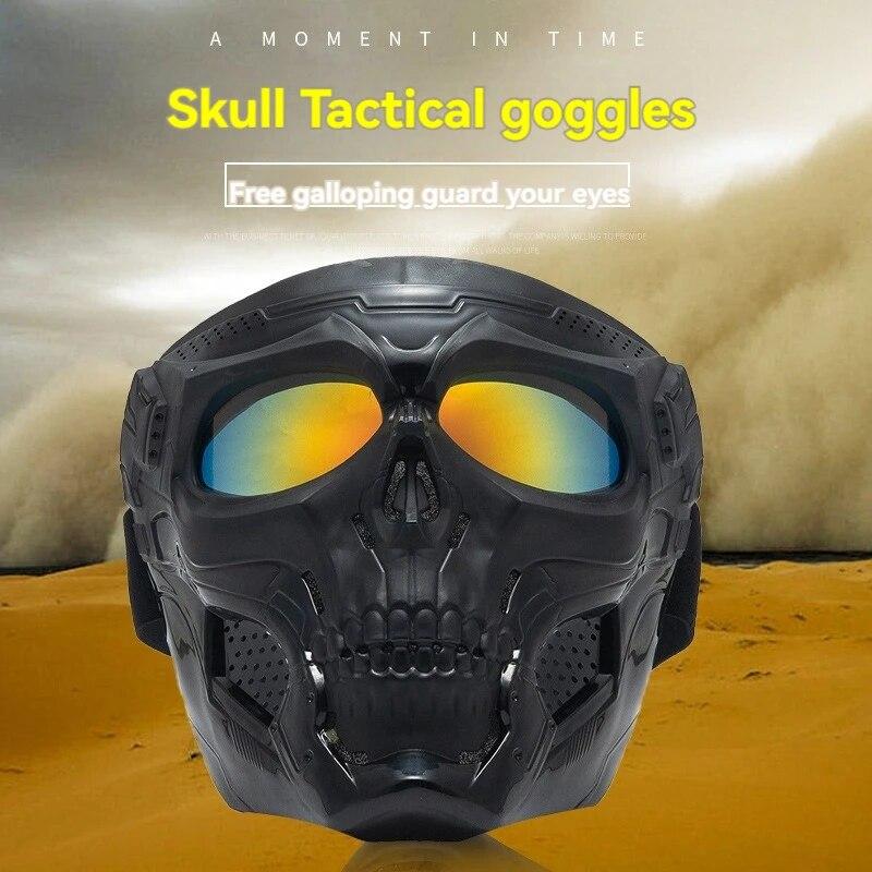 Nouvelles Lunettes de Moto Skull Masque de Moto Lunettes de Conduite Coupe-vent Lunettes de Ski Masque Rétro Pare-brise Extérieur Pare-brise Tout-terrain