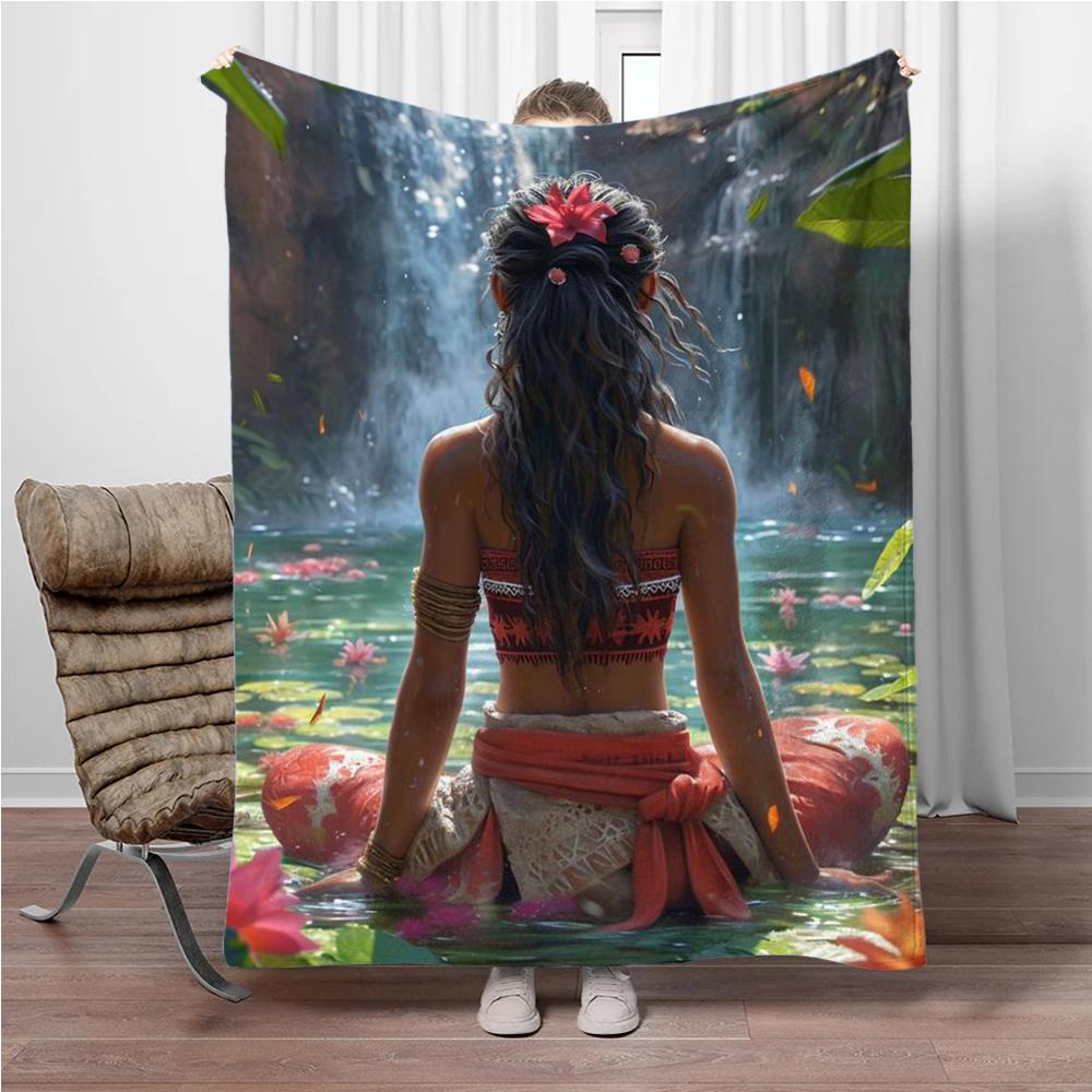 Disney Cartoon Moana Room Warming Decorative Flannel Thin Blanket.Office,Chair,for Sofa,Living room,Travel Picnic Blanket Gifts