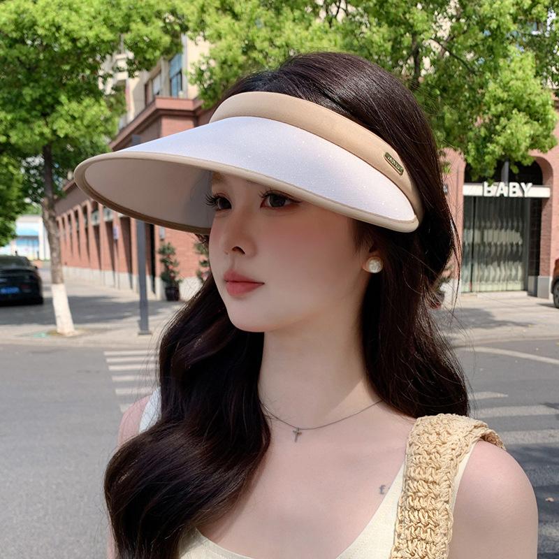 

Headband empty top hat children summer wide brim show face small sunscreen hat breathable outdoor riding shading basin hat