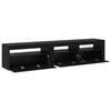 TV Cabinet Set of 2 Black Oak Effect 195 x 35 x 40 cm