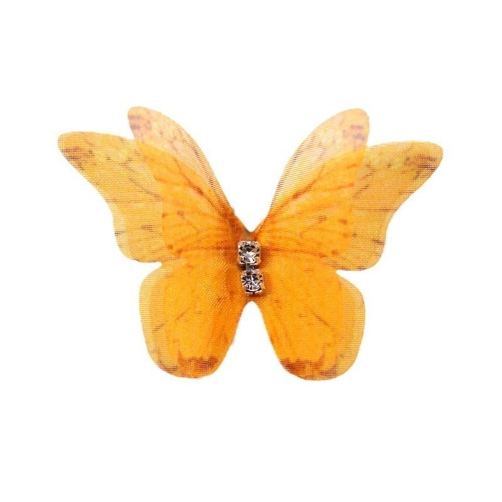 50Pcs Double-layer Chiffon Butterfly Embroidered Patches  Bridal Hair Accessories