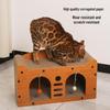 Vertical Cat Scratching Post and Bed - Wear-Resistant, All-Season Cat Claw Board & Winter Cat House with Toy