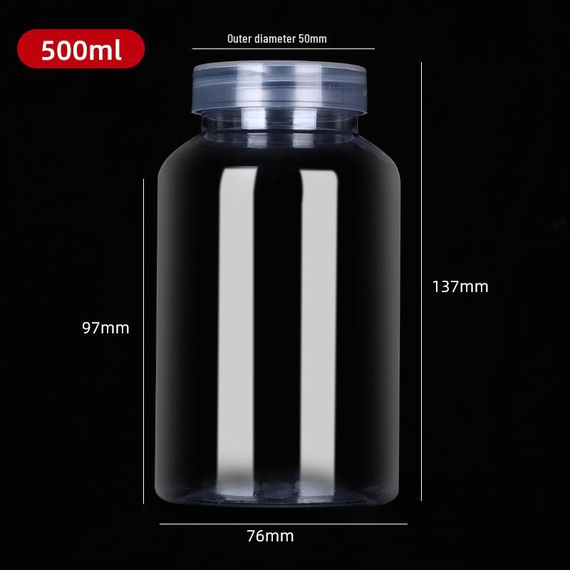 Clear Wide-Mouth PET Plastic Bottles, 50ml & 100ml - Dispensing/Capsule Bottles for Medicine.