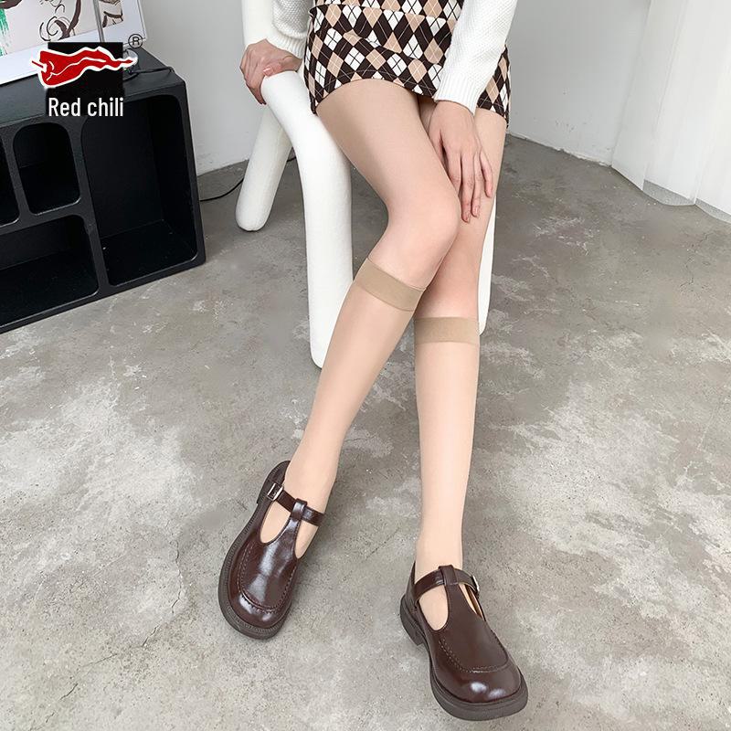 Red Pepper Fashion Mid-Tube Velvet Stockings: Breathable, Thin, Sexy Calf Socks for Women