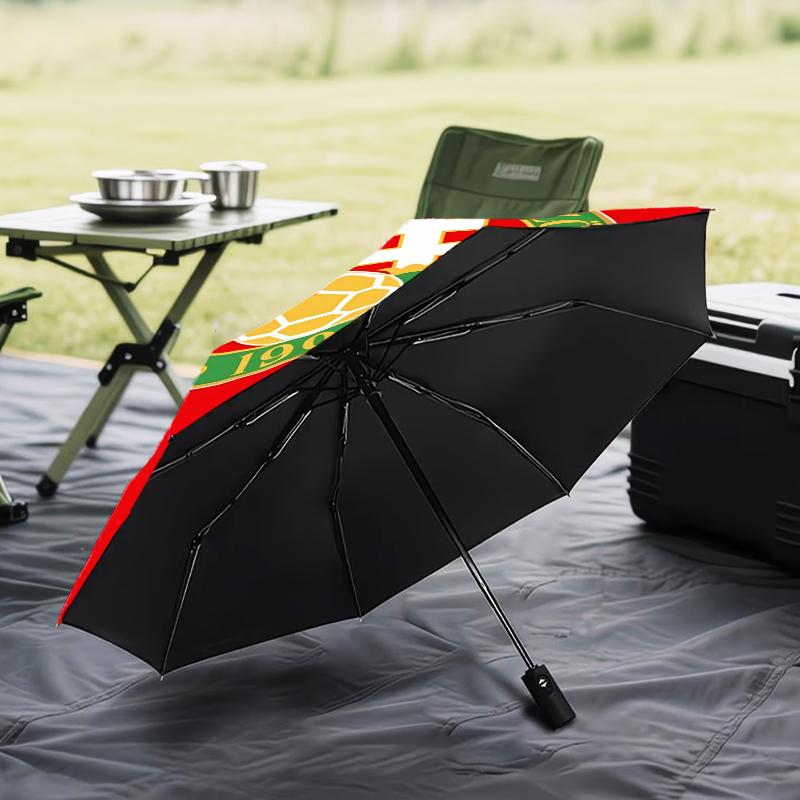 Hungarian Football Emblem Umbrella Folding umbrella, automatic umbrella 8-Frame for Travel, camping Use Gift for Halloween Christmas
