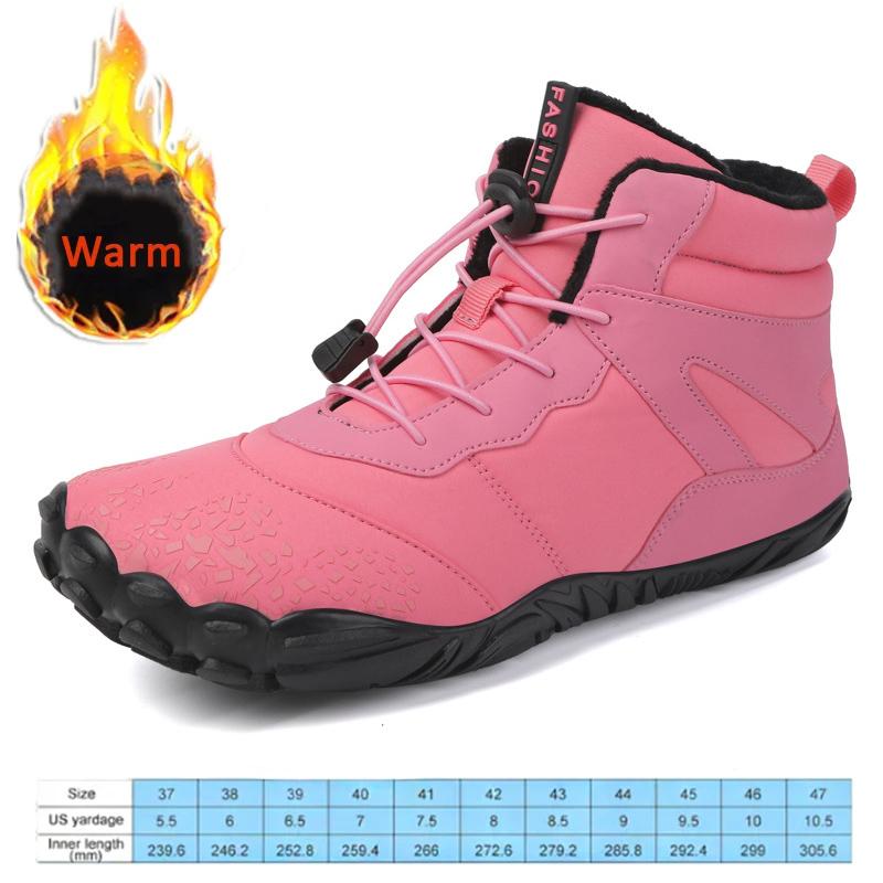 Nieuwe Winterlaarsjes Heren Sneeuw BareFoot Casual Schoenen Outdoor Werkschoenen Dames Warme Bont Heren Enkellaarsjes Heren Sneeuwlaarzen Grote Maat 47