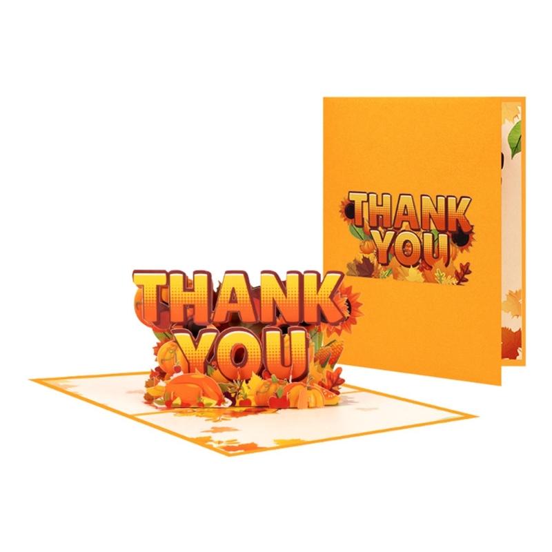 Popup Thanksgiving Greeting Card Handcrafted Harvest Theme Paper Card