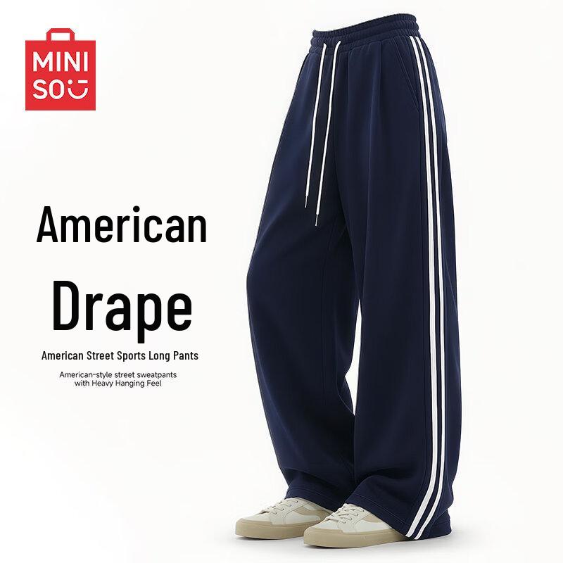 MINISO Men s American Style Striped Casual Pants L