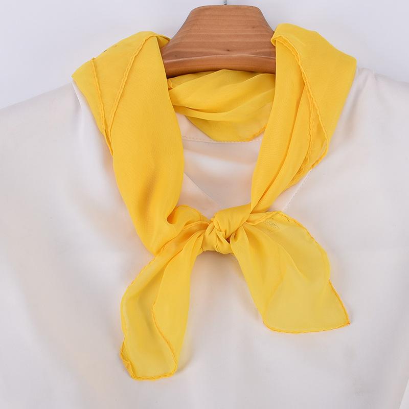Women 65x65CM Fashion Casual Monochrome Handkerchief Lightweight And Soft Chiffon Scarf Party Gift