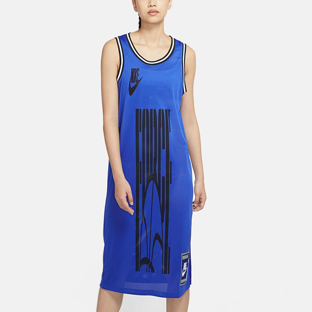 Nike Nsw Dress Jersey Sisterhood Casual Sports Breathable Knitted Sleeveless Dress Women Dresses Blue CU6788-405