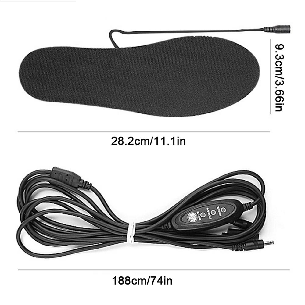 

Cuttable USB Heated Shoe Insoles Rapid Heating 3 Gear Control Warm Thermal Insoles Washable Non-Slip Electric Foot Warming Pad