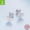 S925 Sterling Silver Shining Love Stud Earrings Women'S Simple Classic Sequin Design Small Stud Earrings