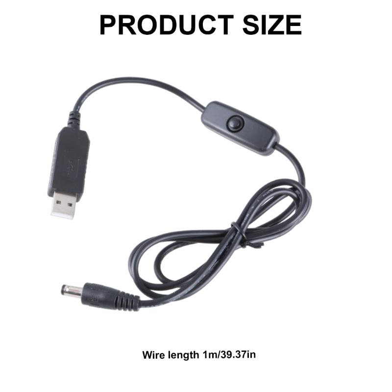 USB 5V To DC12V with DC5.5x2.1mm Power Cable With Convenient Switching 100cm Long for Camera and Hard Disk Box