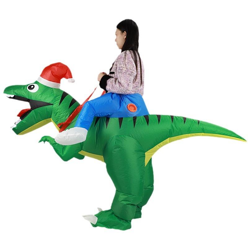 Christmas Costume Props Tyrannosaurus Rex Riding Party Inflatable Dinosaur Mount Suit Christmas Riding Dinosaur Inflatable Suit