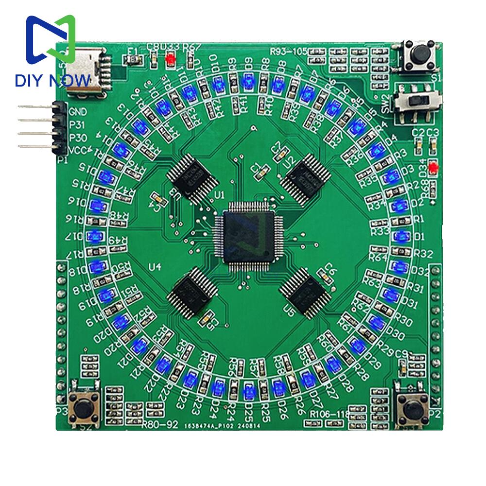 LQFP64 Welding DIY KIT Flowing Light Patch Welding Practice Board Kit Type-C 5V Electronic Teaching Training Circuit Board