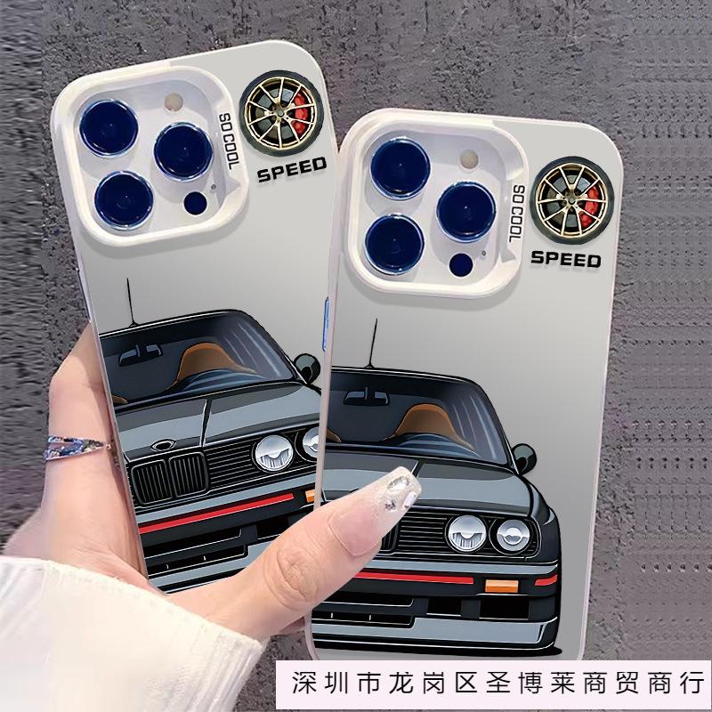 Color Silver Ins Wind Applies To Apple 14/13/12 Anti-drop Mobile Phone Case X Matte XSMAX Light Luxury Car Ipone16