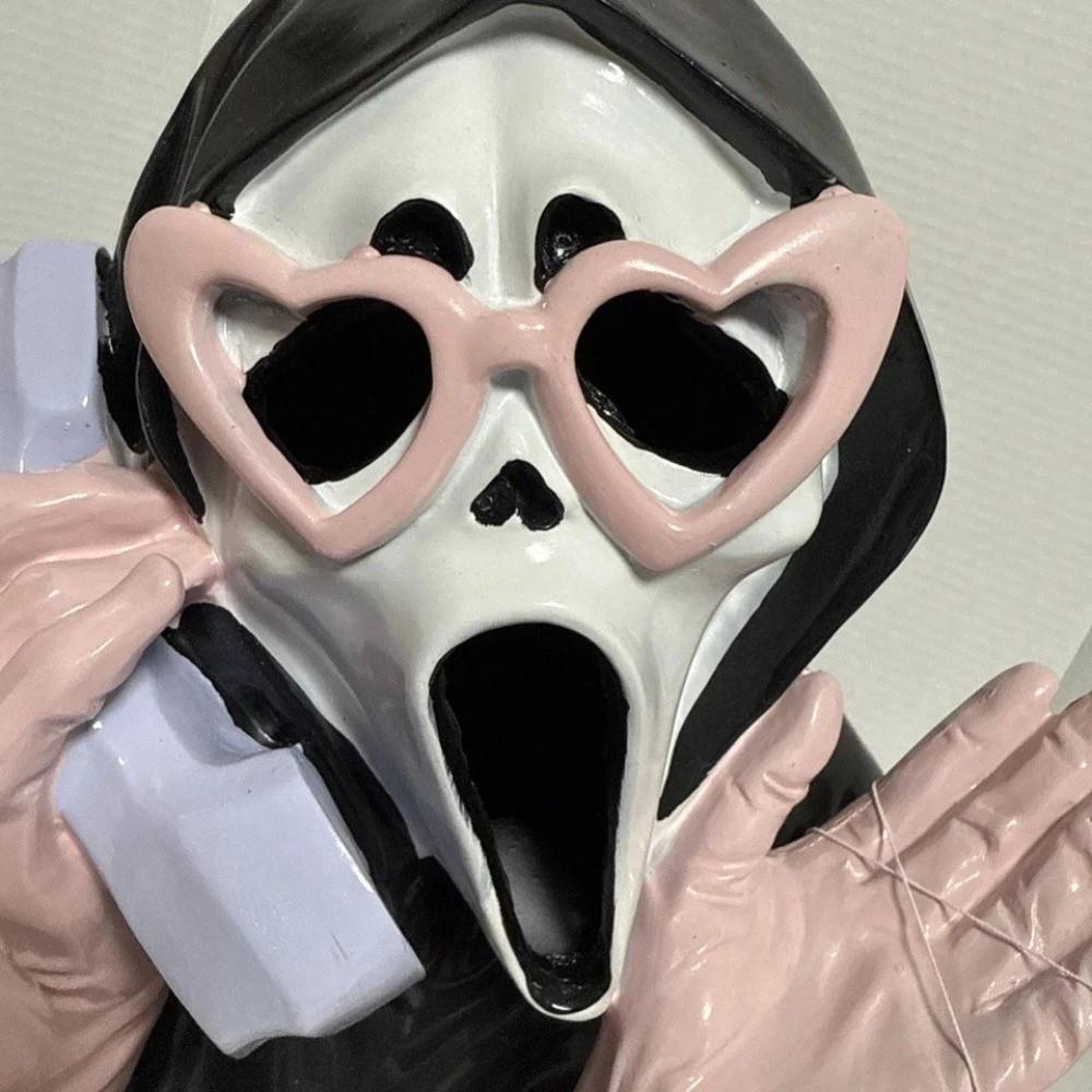 Pink Halloween Ghost Figurine Resin Glowing Ghost Ornament  Haunted House