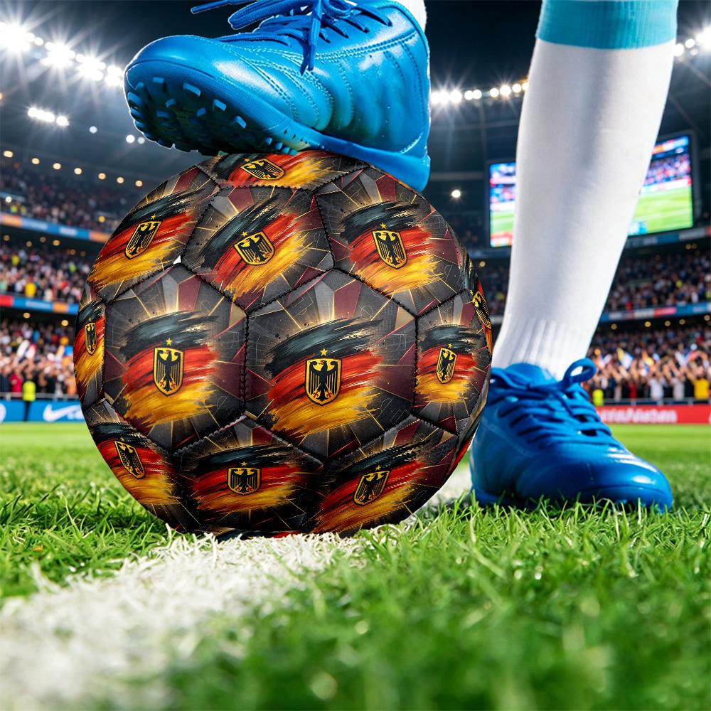 Pallone da Calcio Stampato Germania Taglia 5 Resistente all'Usura Standard da Allenamento per Adulti Regalo per tifosi per Partite Sportive Indoor Outdoor