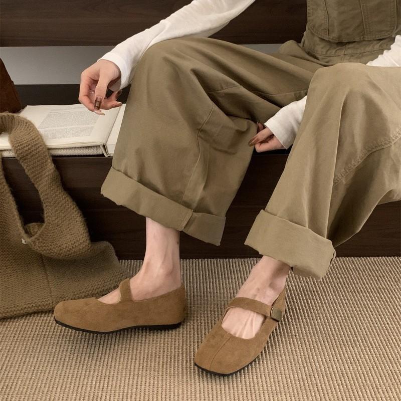 2025 autumn new square head casual Mary Jane shoes retro comfortable versatile women's shoes Japanese leopard print bag head single shoes