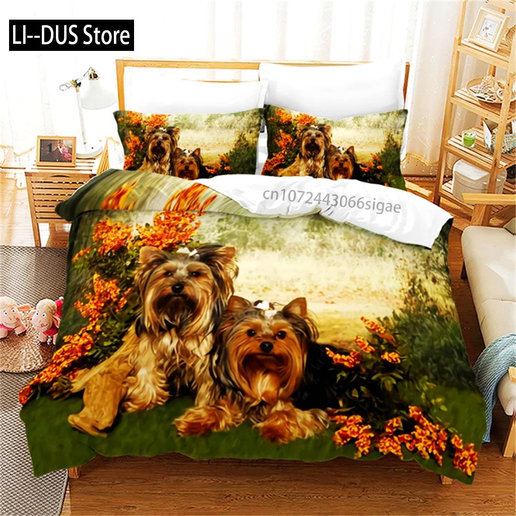 Duvet Cover Puppy Cute Pet Dog Print Comforter Cover Microfiber Animal Theme Bedding Set Full Size For Kids Boys Girls Bedroom