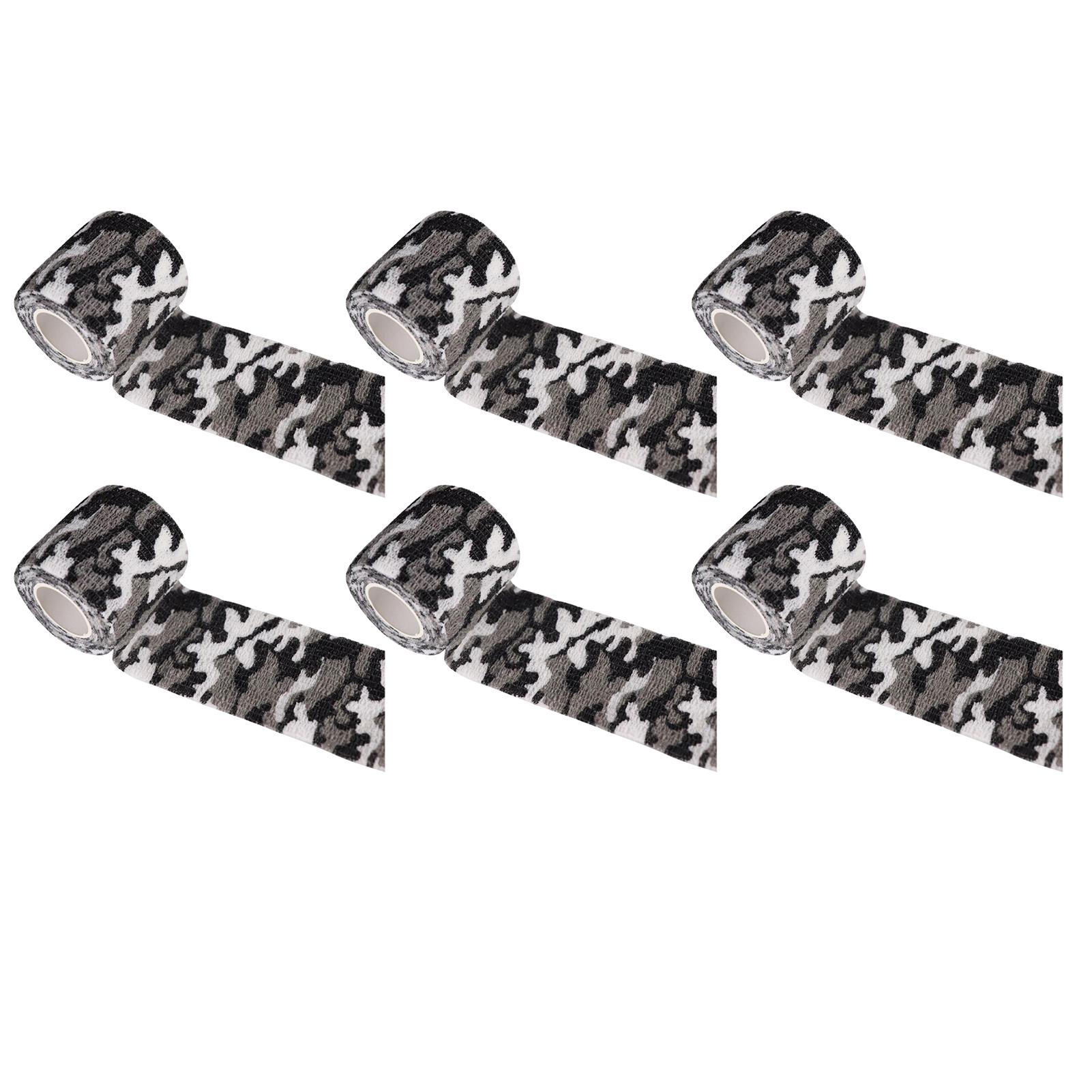 

6Pcs Camouflage Tape Roll Wrap Self Adhesive Telescopic Non Woven Fabric for Hunting Riding Outdoor