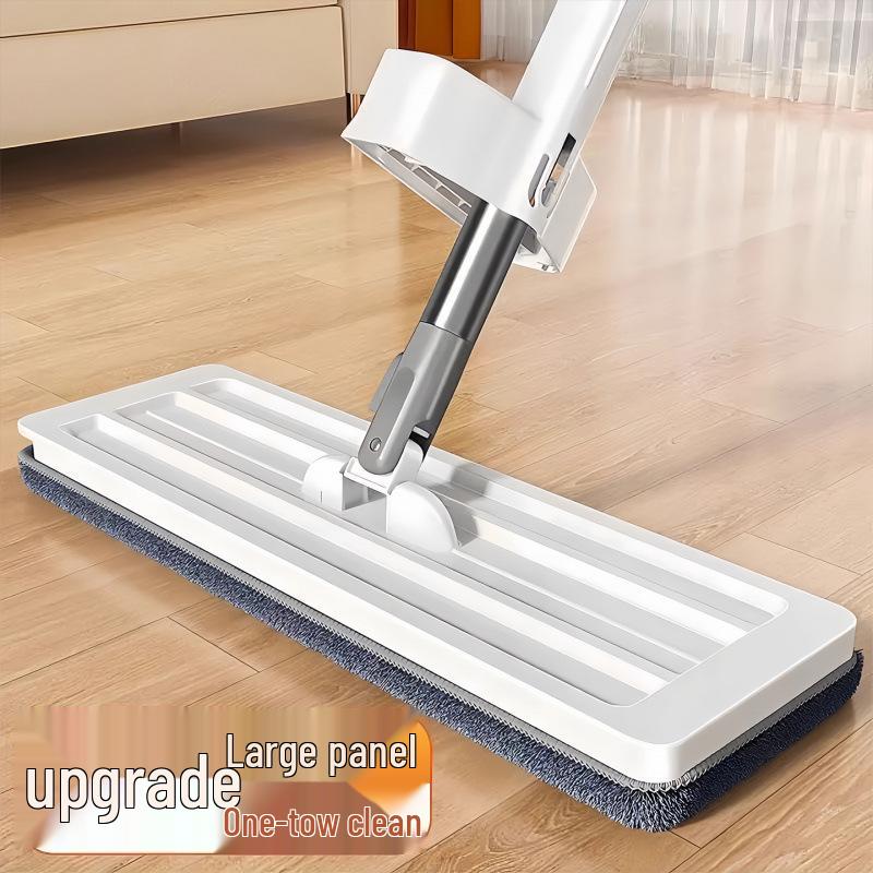 Hands-Free Flat Mop for Wet & Dry Use - Effortless Cleaning & Water Absorption.