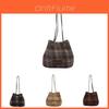 Elegant Fashionable Plaid Handheld Bucket Bag For Women Ideal For Everyday Use