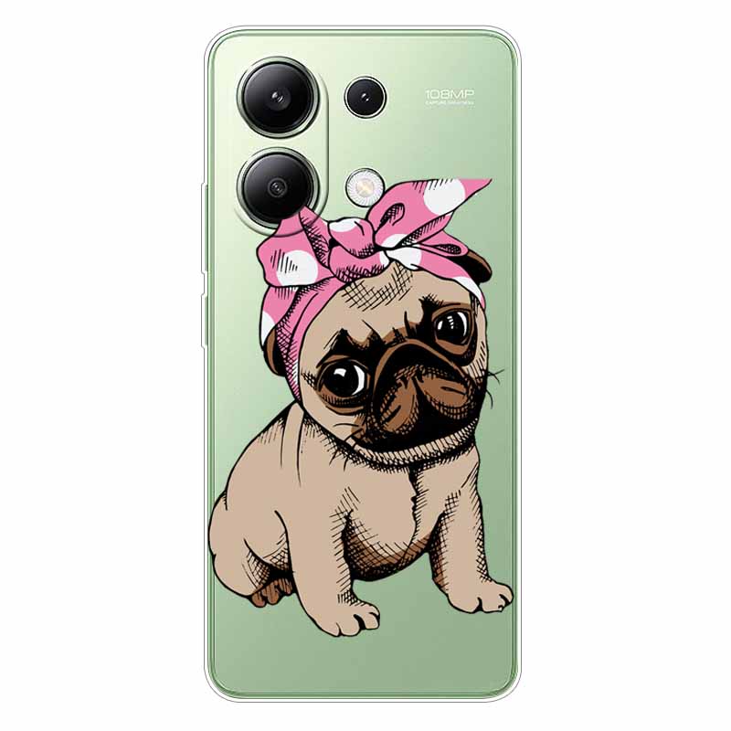For Xiaomi Redmi Note 13 4G Case TPU Clear Soft Cute Girl Paint Cover For Redmi Note 13 4G Case Note13 Transparent Silicone